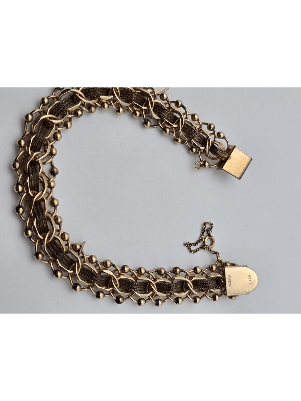 Vtg Eton 1/20 12K Gold-Filled Bracelet –32g Bold Mid-Century